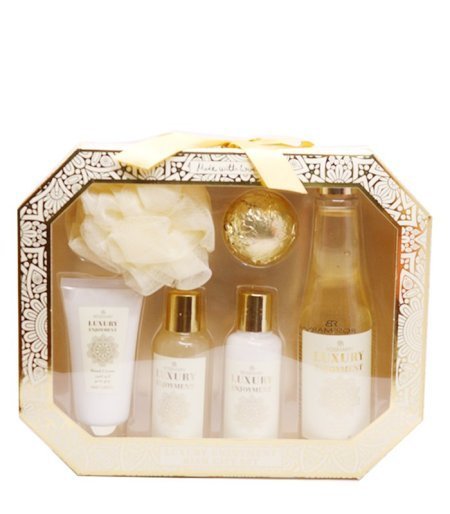 مجموعة هدايا الحمام الفاخرة في سلة معدنية بشكل نجمة – Luxury Enjoyment Wire Basket Box Bath Gift Set